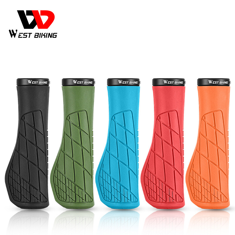 WEST BIKING Bicycle Handlebar Grips Ergonomic Lock-on Rubber Cycling Bike Grips