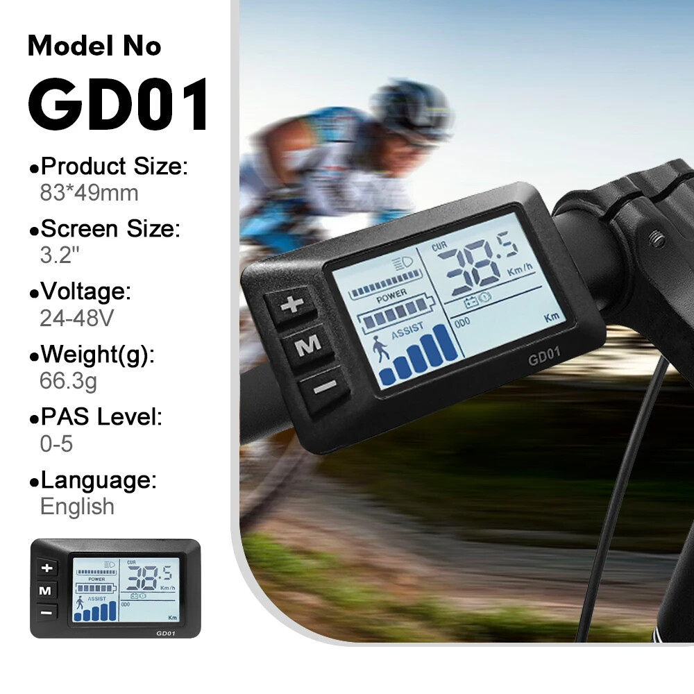 E-bike Display 24V/36V/48V/60V/72V Waterproof/SM Plug for E-bike Conversion Kit