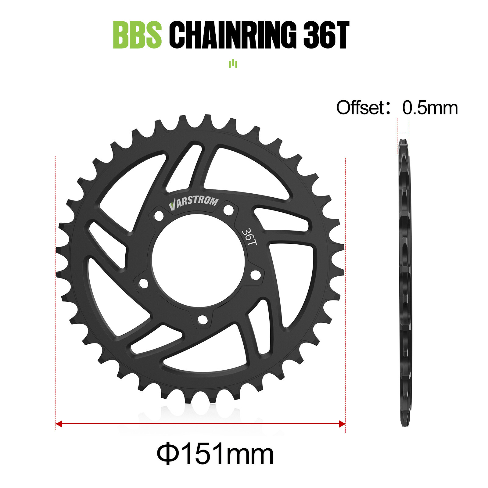 36T Sprocket for BAFANG BBS02B BBS01B 250W-750W Mid Drive Kit 42T Chainring