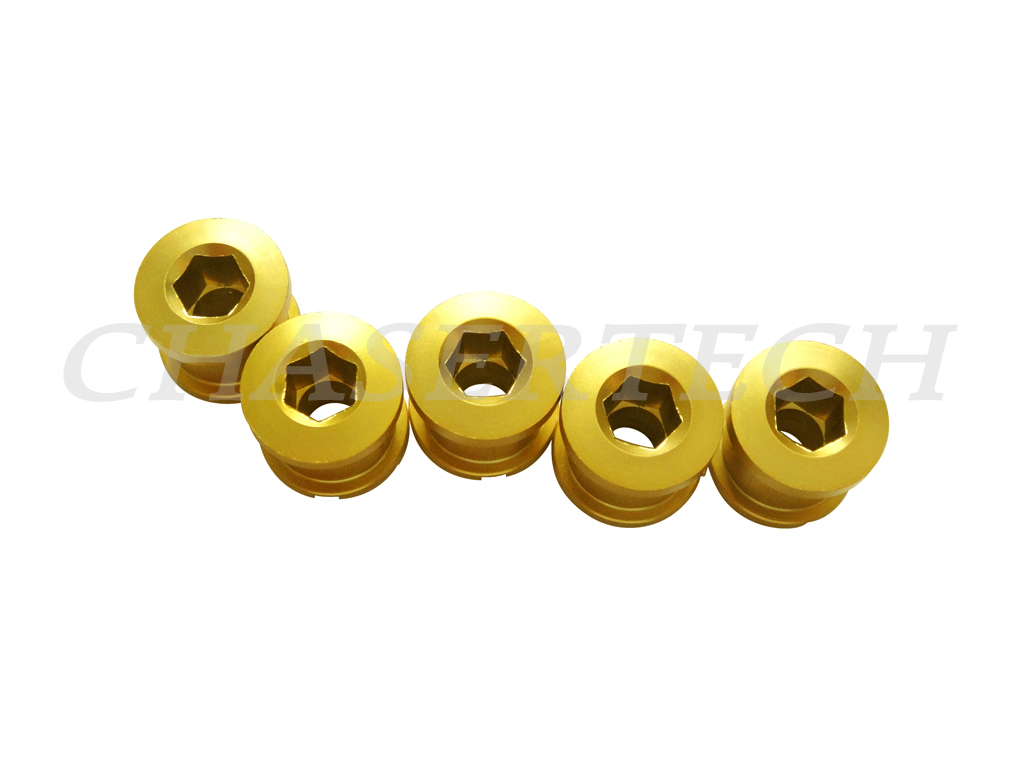 New MTB Road Bike Alloy 7075 Double Speed 8.5mm Chain Ring Bolt Nut Set Gold