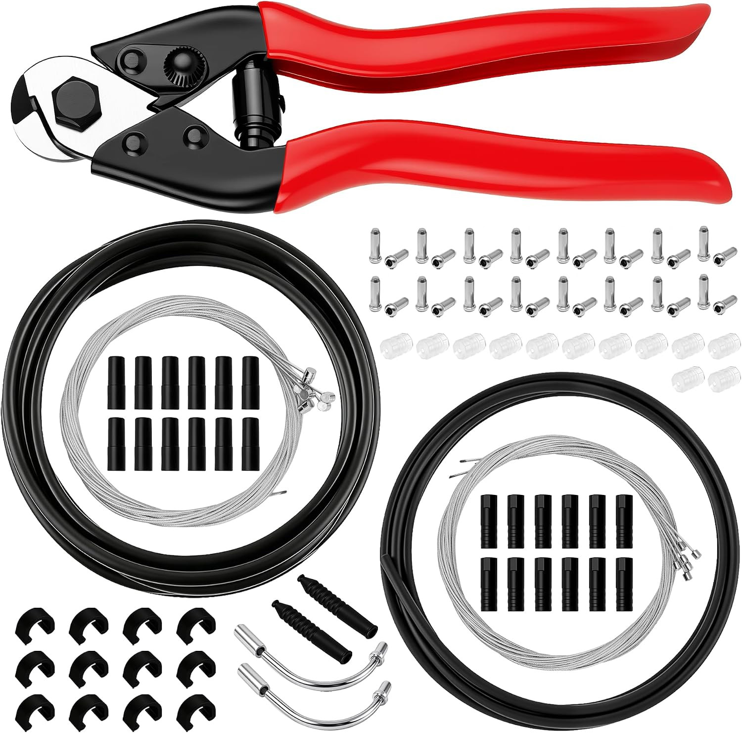103Pcs Bike Brake Cable Kit with Stainless Steel Wire Cutter, Including Brake an
