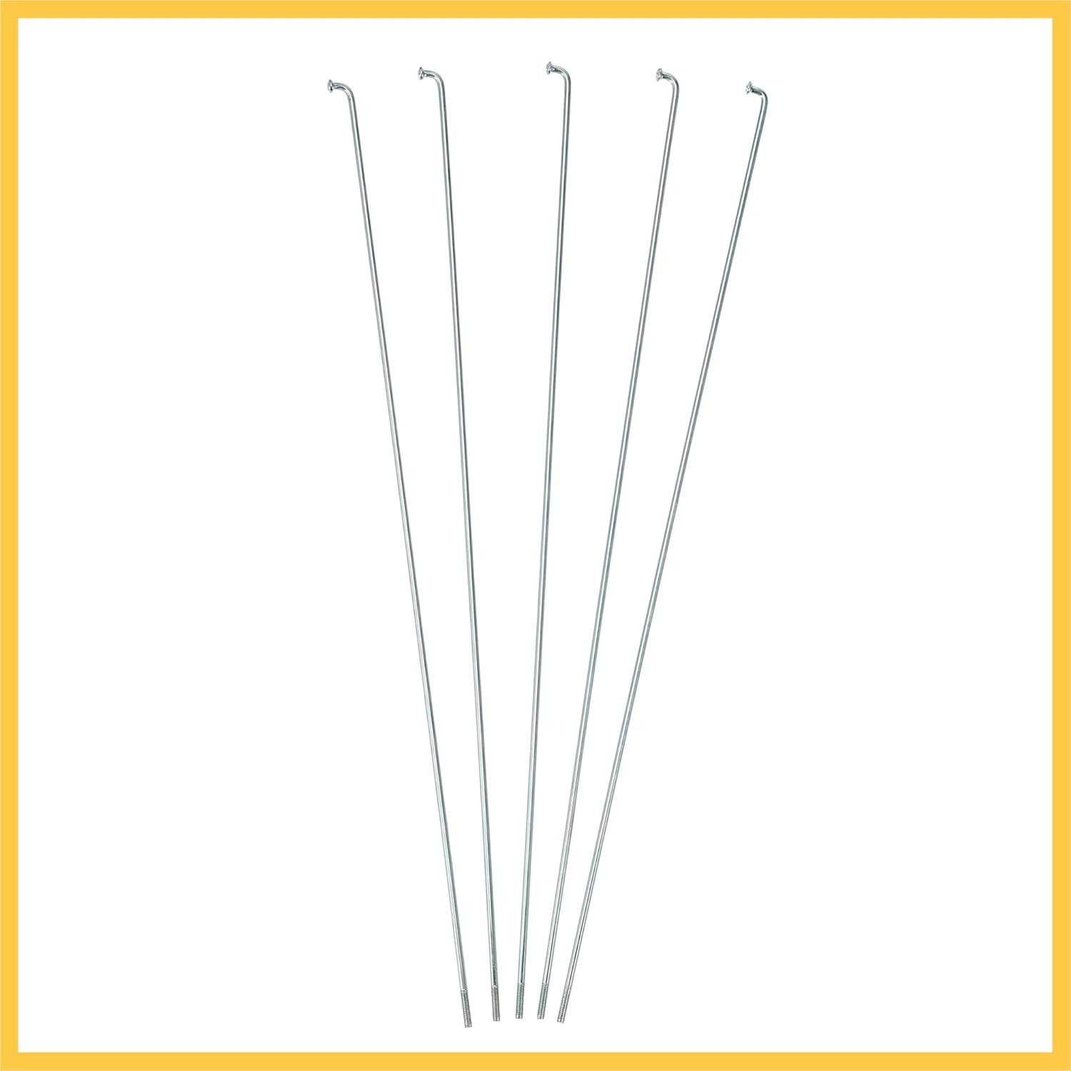 36 Pcs 14G J Bend 294Mm X 2Mm Bike Bicycle Spokes with Nipples Steel Silver Tone