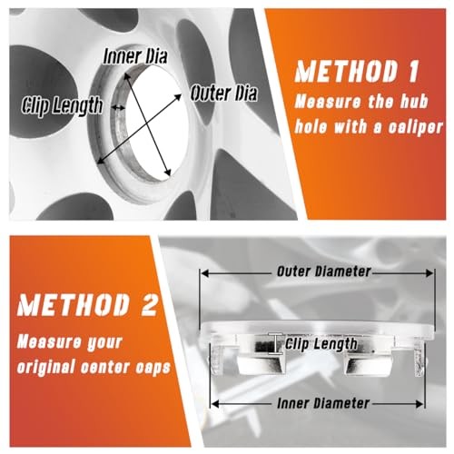 4Pcs 65mm(2.56in) Wheel Outer 65MM 2.56″ . Inner 59MM 2.32″ Chrome Silver