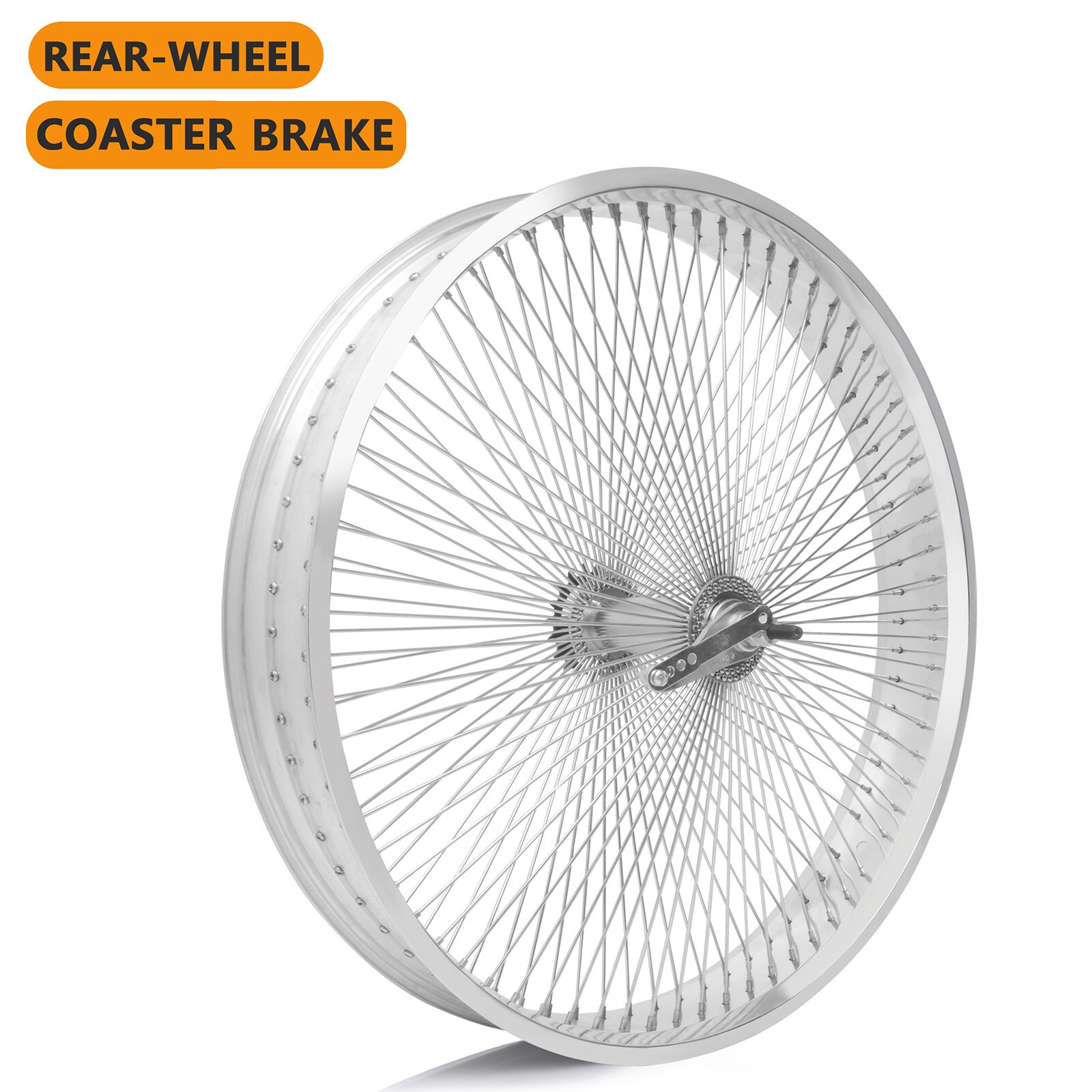 Tracer 26″x4″x13Gx140H Aluminum Polish FAT Rim Bike Rear Wheel Coaster Brake