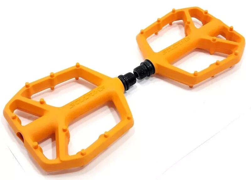 Syncros Squamish III Flat Mountain Bike Pedals, Large, Fire Orange