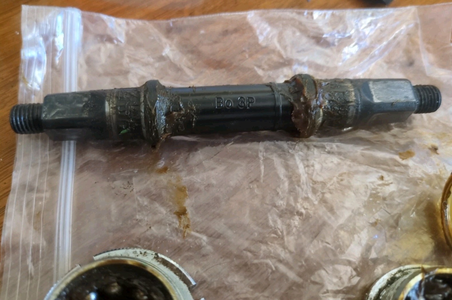 1989 Vintage road bike bottom bracket NFS Japan Cr-Mo 119 mm BSA / 68 mm