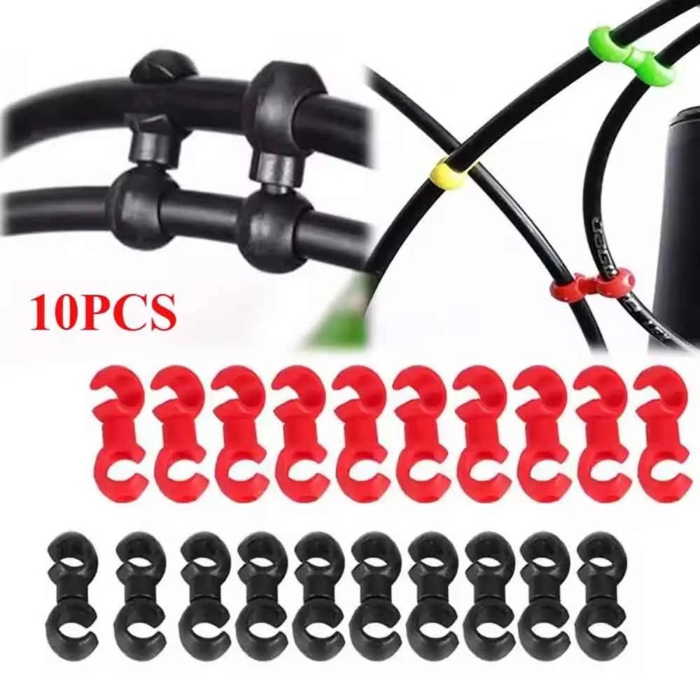 Universal Bicycle Cable Clip S Hook Rotating Wire Hose Organizer 10PCS