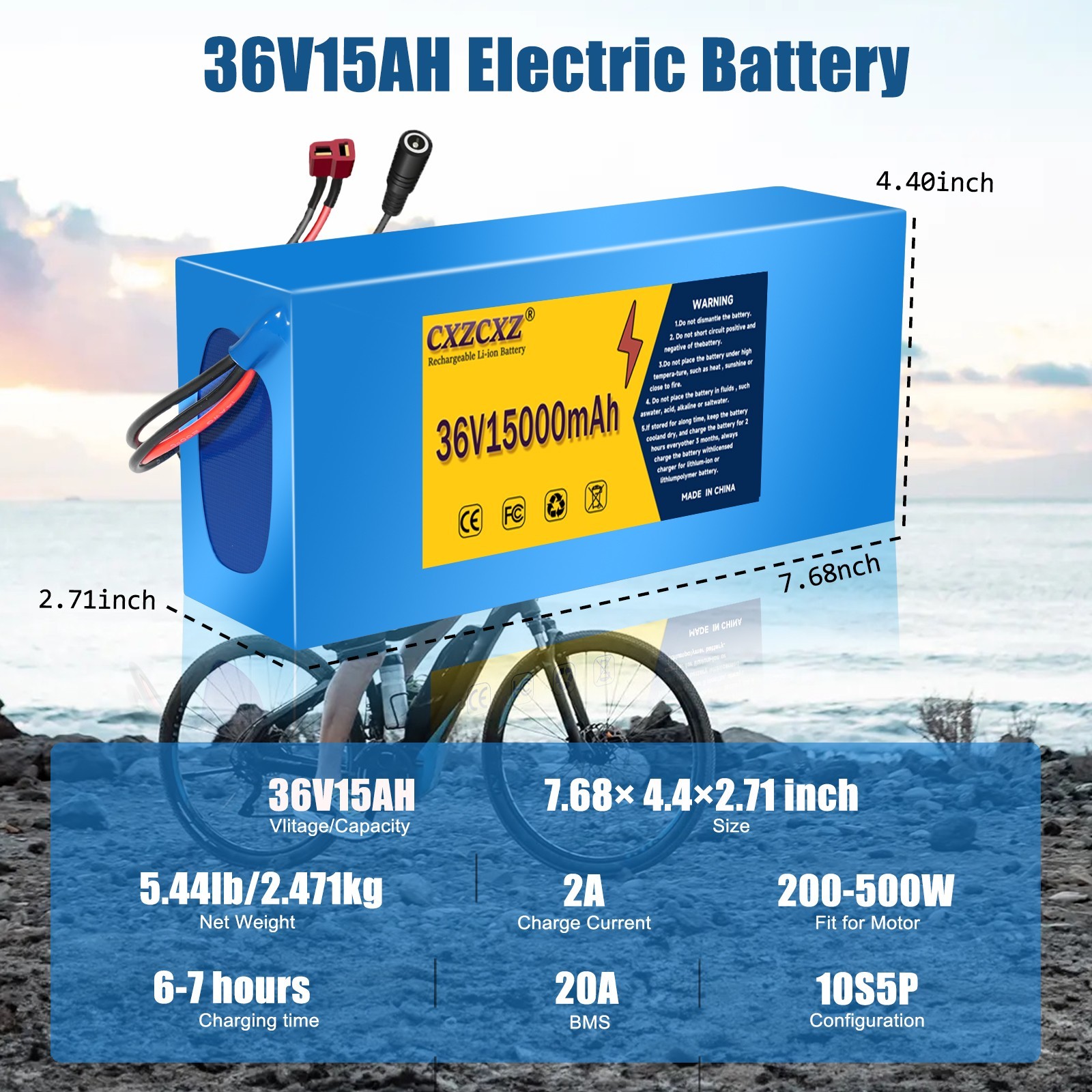 36V 15Ah Lithium ebike Battery for 200W-500W ebike Bicycle Electric Scooter 20A