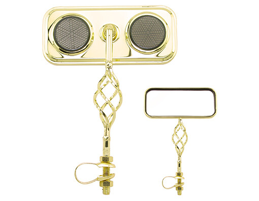 ONE Bike Rectangle Cage Mirror Gold Black Reflectors. Bike parts,Bicycle parts.