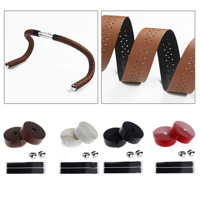 Self-Adhesive Leather Anti Slip Handlebar Tape Bar Grip Wrap Road Bike Bicycle]