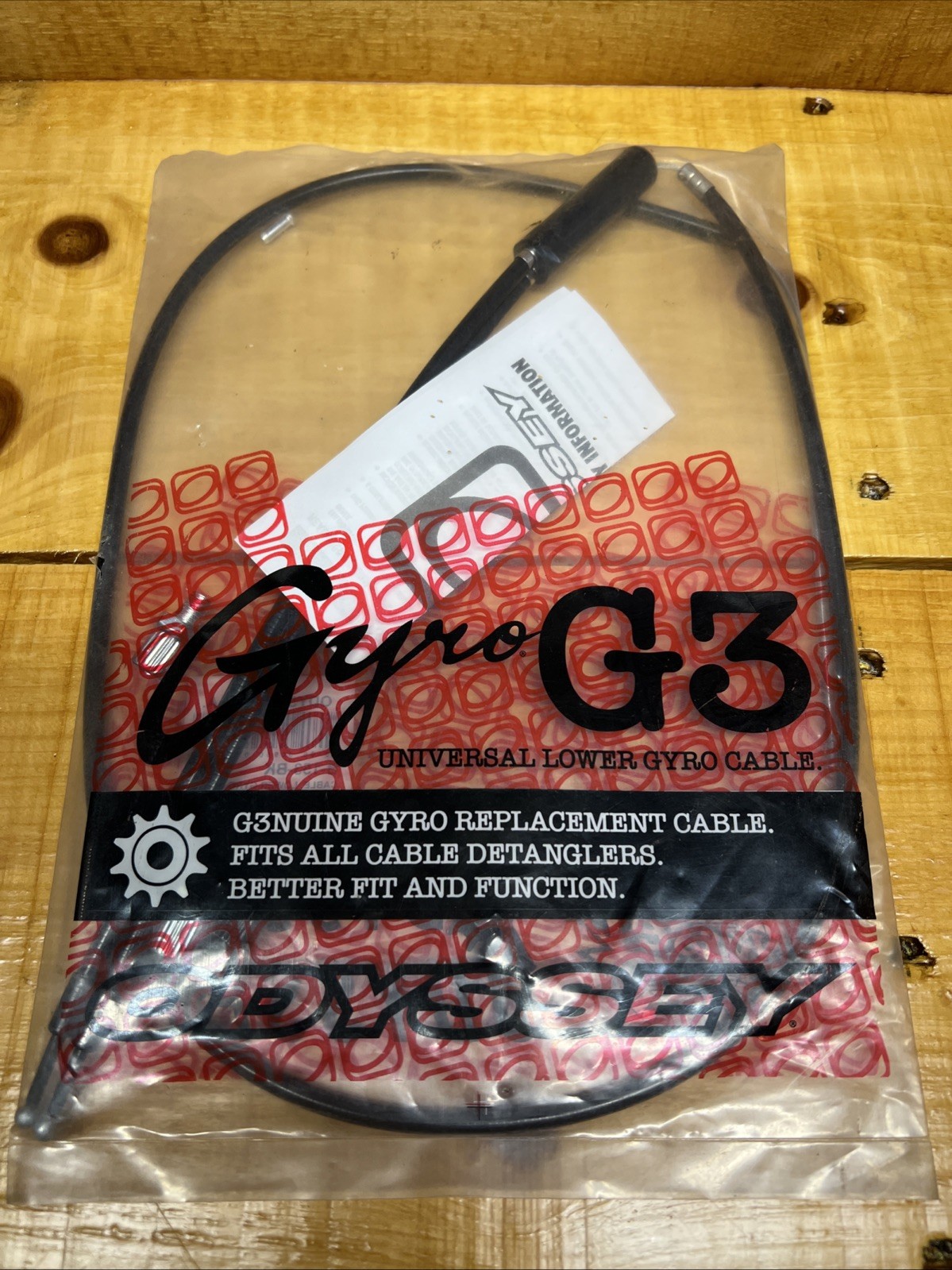 ODYSSEY Lower Gyro Cable G3 Universal (Black) NOS: B-153-BK