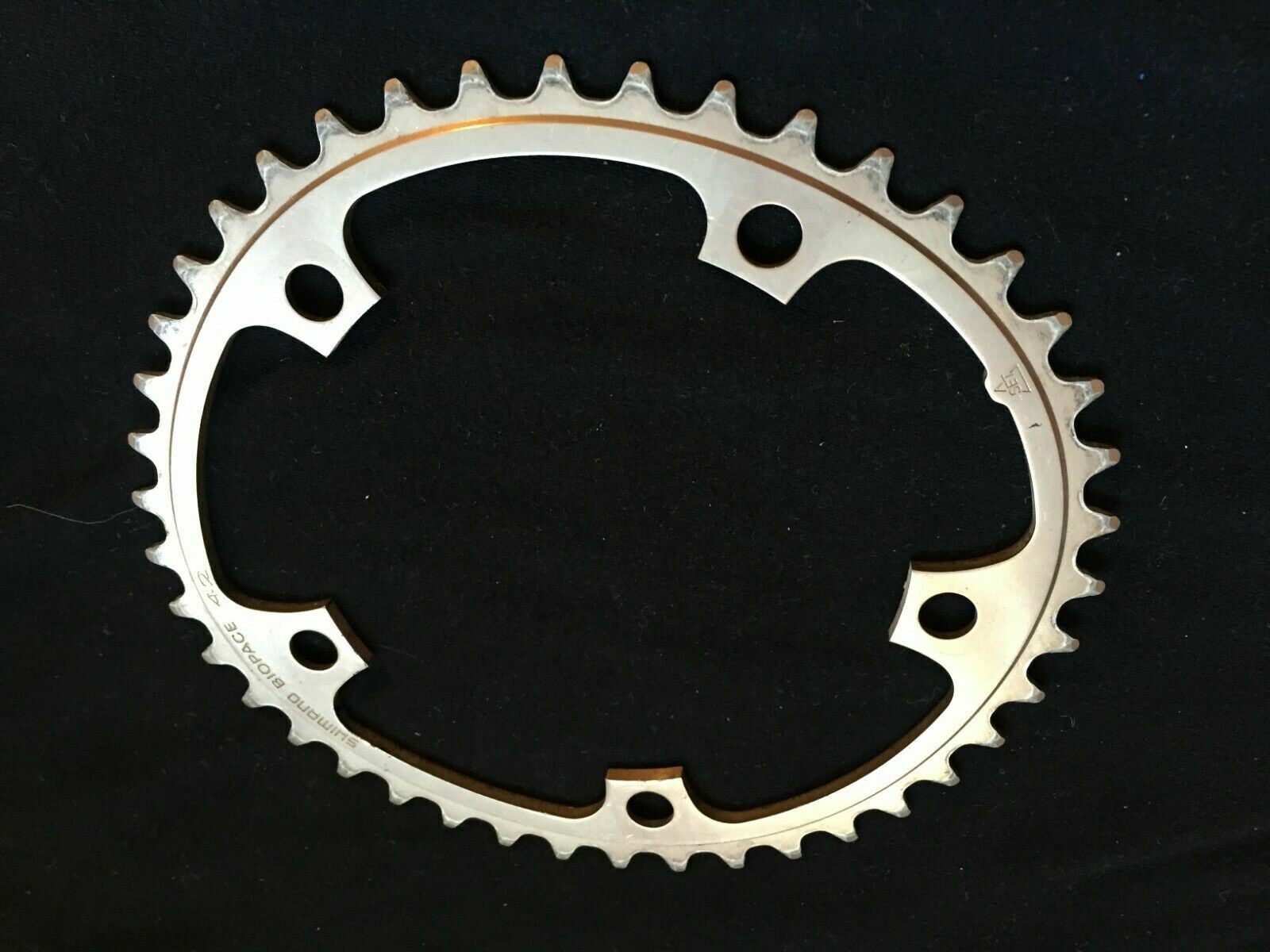 Vintage Shimano Biopace 42t bronze ano 130 BCD chainring XT 600 80s era bike