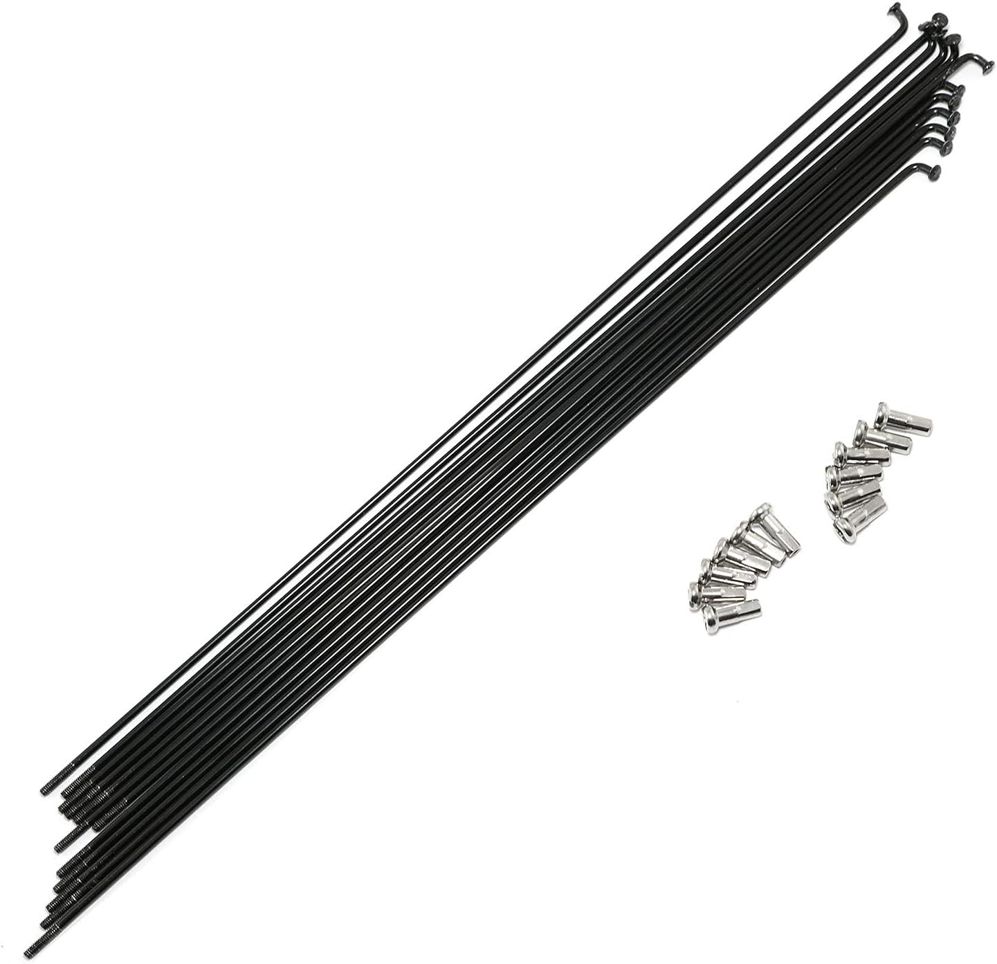 12pcs Black 304 Stainless Steel Spokes and Nipples 260mm Mountain Bike/Road Bike