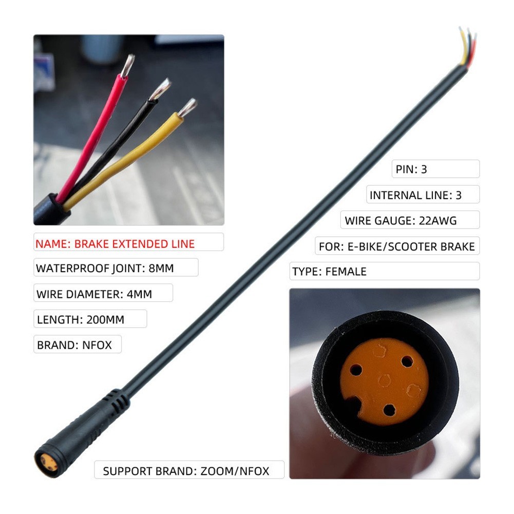 Extension Cord Electric Bicycle Parts Extension Cable Ebike Accessories