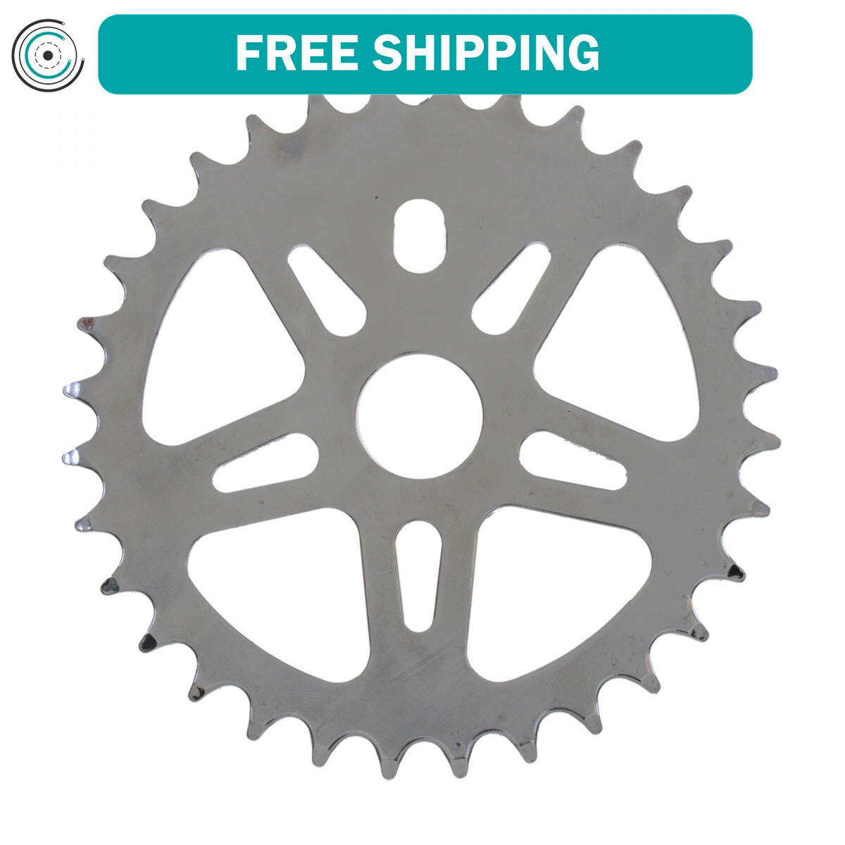 Sunlite 1pc. Chainring 32t 1pc 1/2in x 1/8in Steel Chrome/Silver BMX Bike