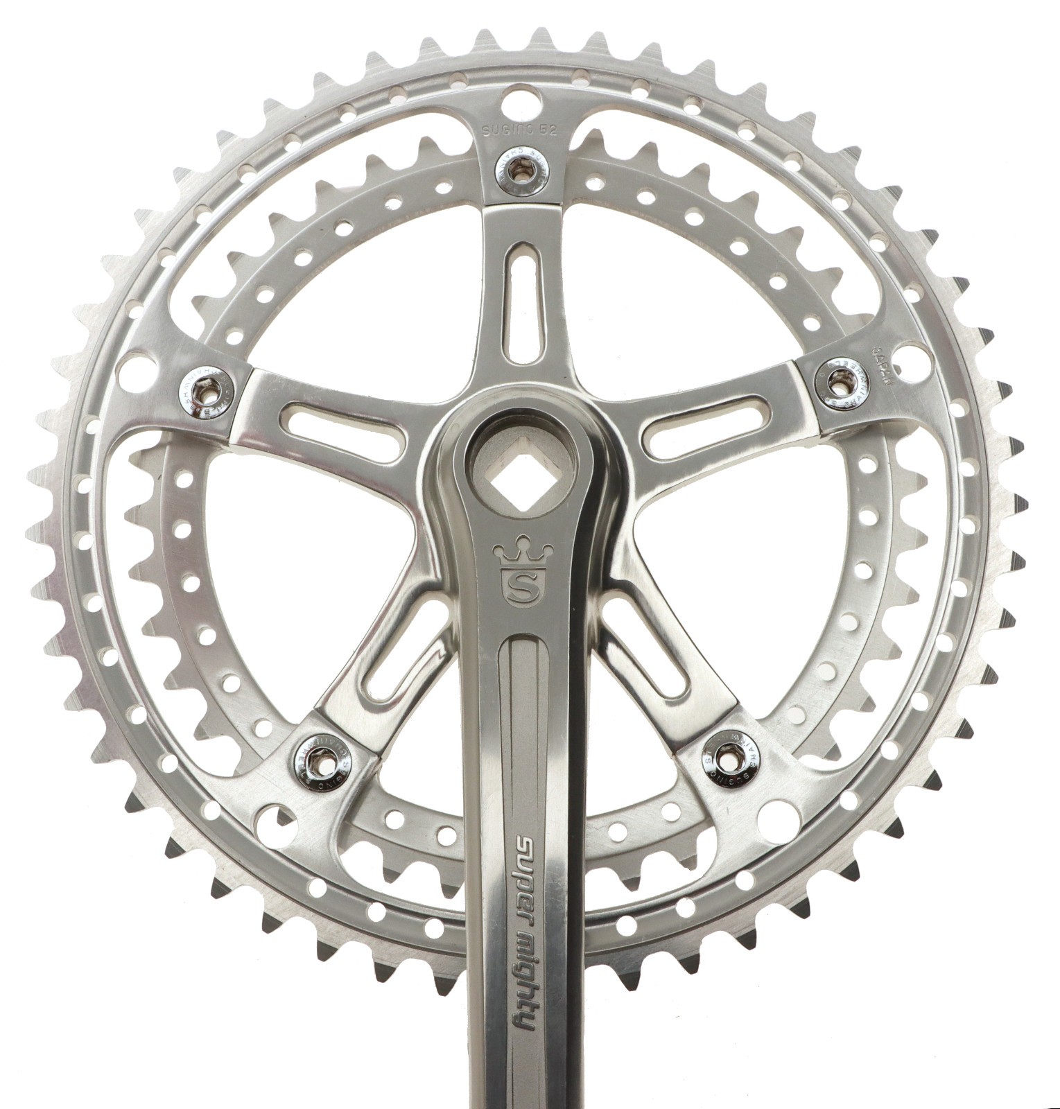 Sugino Super Mighty Victory Crankset 170mm 52/42 6SPD Silver NEW *Repackaged