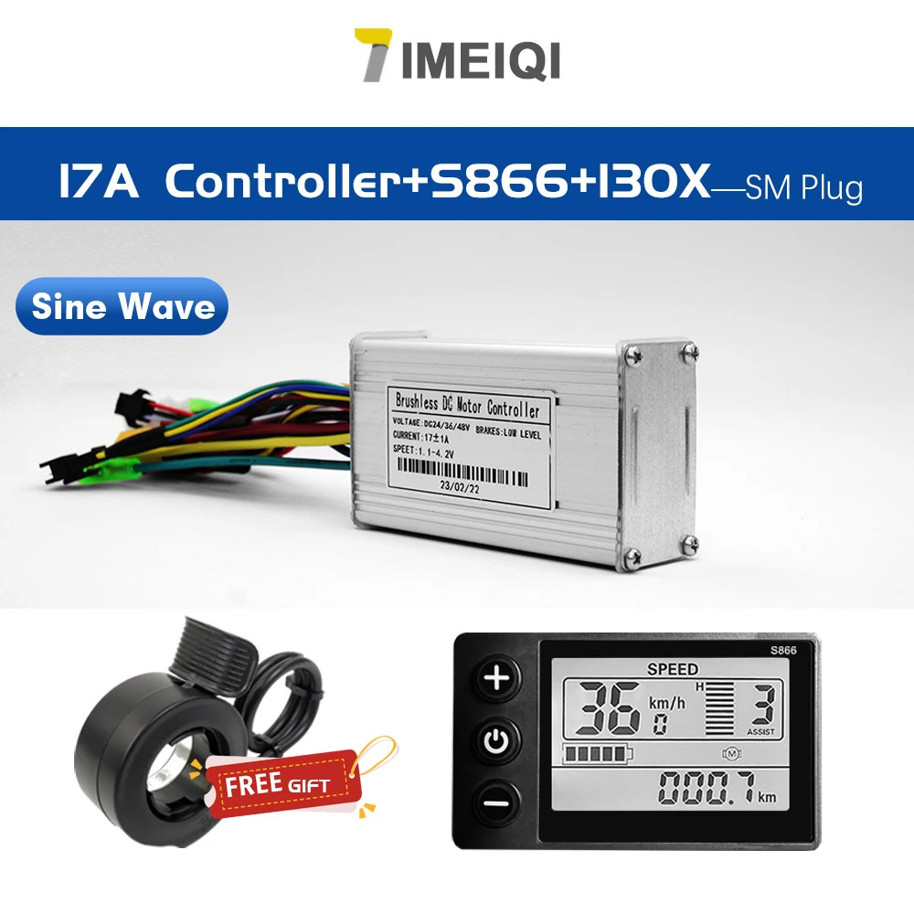 E-bike Sinawave Controller 24V/36V/48V 17A 26A 30A 40A 45A with LCD DIsplay