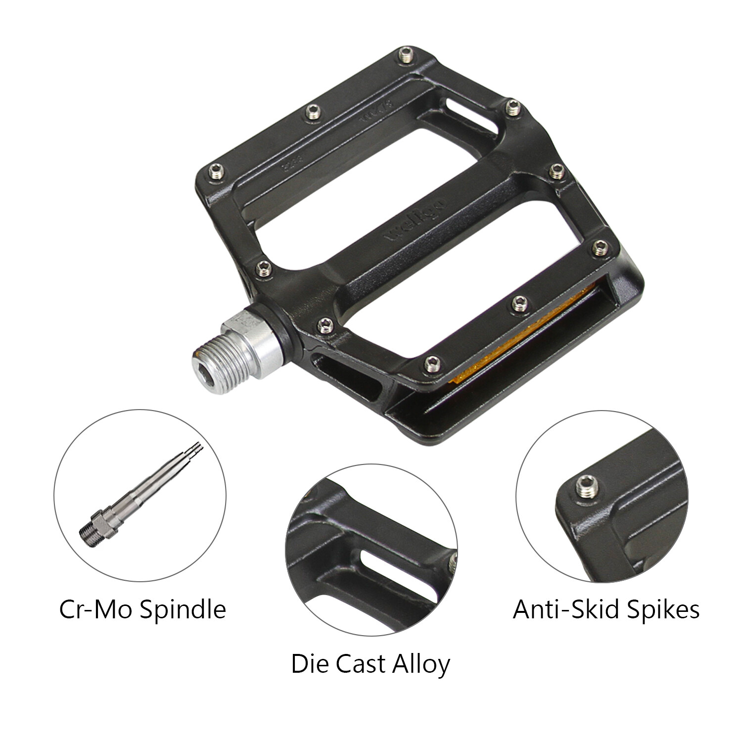 Wellgo B233AL Cr-Mo Spindle 9/16″ DU Sealed Bearing Bicycle Bike Pedals Platform
