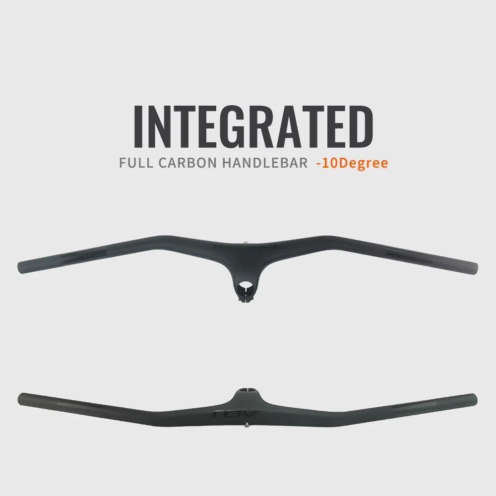 Carbon Fiber XC Mountain Bike Integrated Handlebar 9/10 Degrees 70-100mm*740mm
