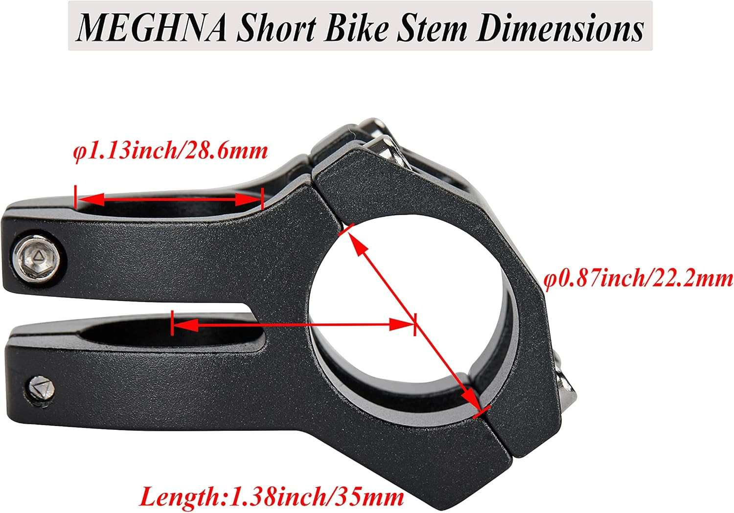MTB Short Bike Stem Φ22.2Mm Mountain Bike Handlebar Stem 35Mm for Most Bike Road