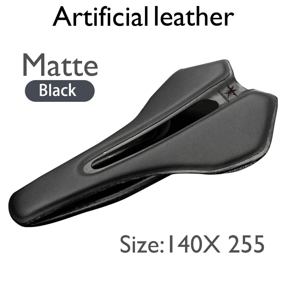 Carbon Fiber Leather Road Bicycle Saddle Hollow-Out Design Bike Seat Cushion