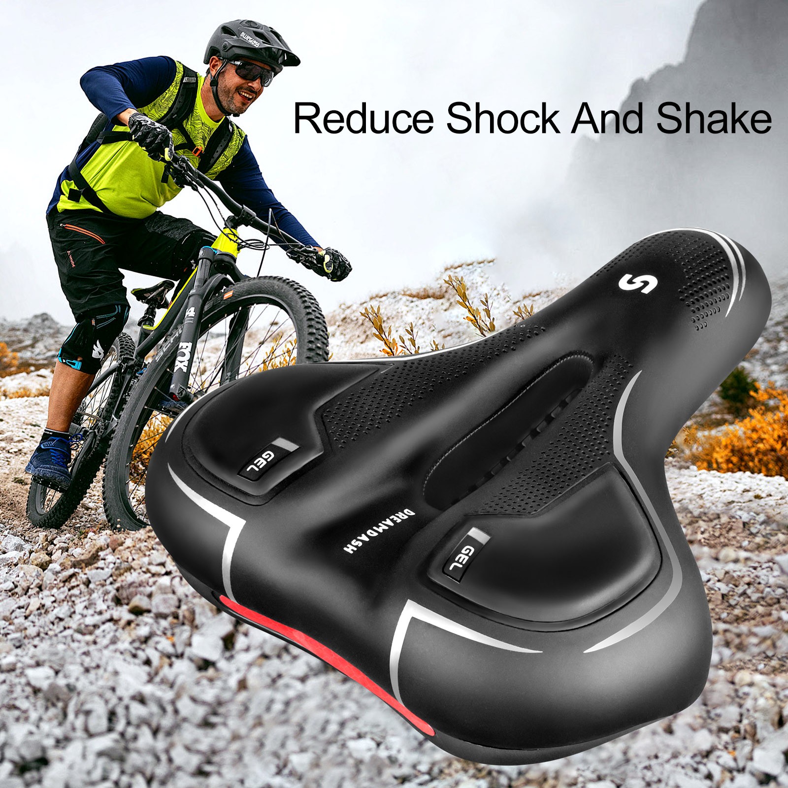 A Pair Bicycle Bike Saddle Seat Comfort Wide Big Bum Soft Gel Cushion Pad Sporty