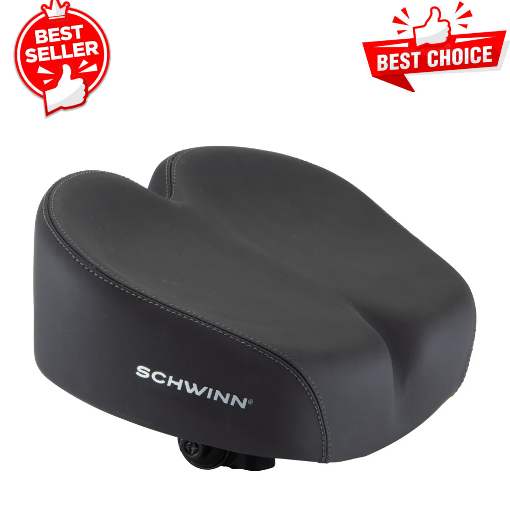 Schwinn Cruise Noseless Bicycle Saddle Black Wide Cushion Foam Comfort Bike Seat