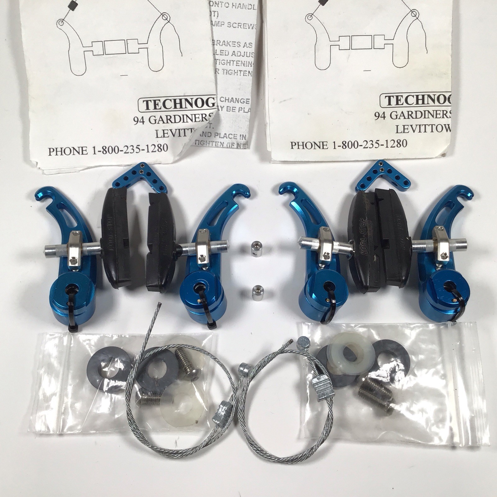 Tech-Lite Cantilever Brake Set Blue NOS Vintage MTB Technogen Rare Grafton