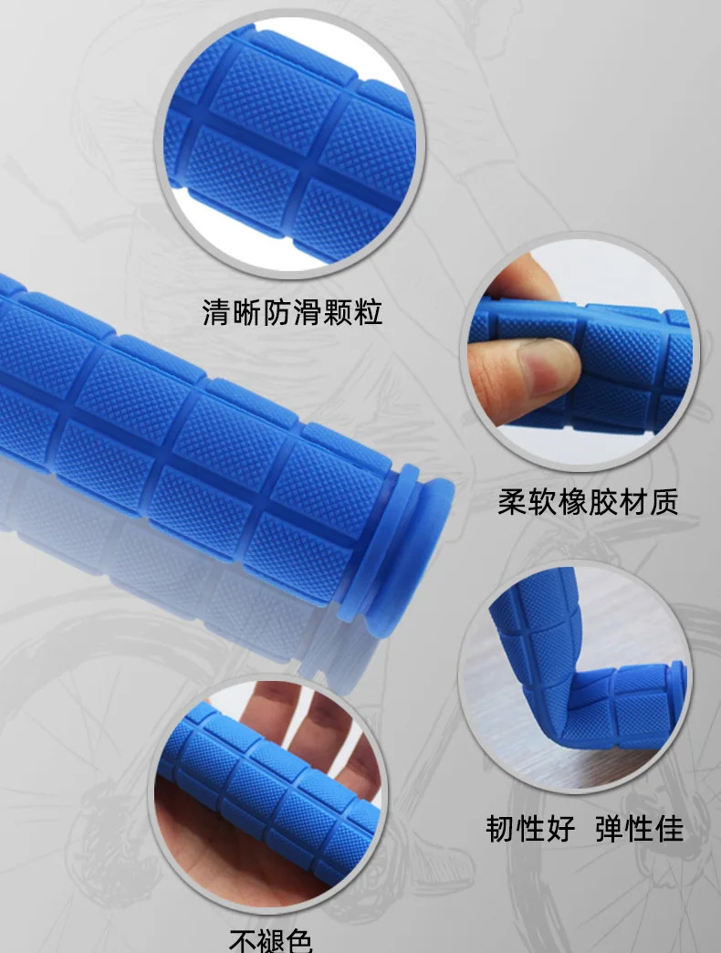 BMX MTB Bike Grips Mountain Bicycle Handlebar Soft Rubber Scooter Non Slip Pair