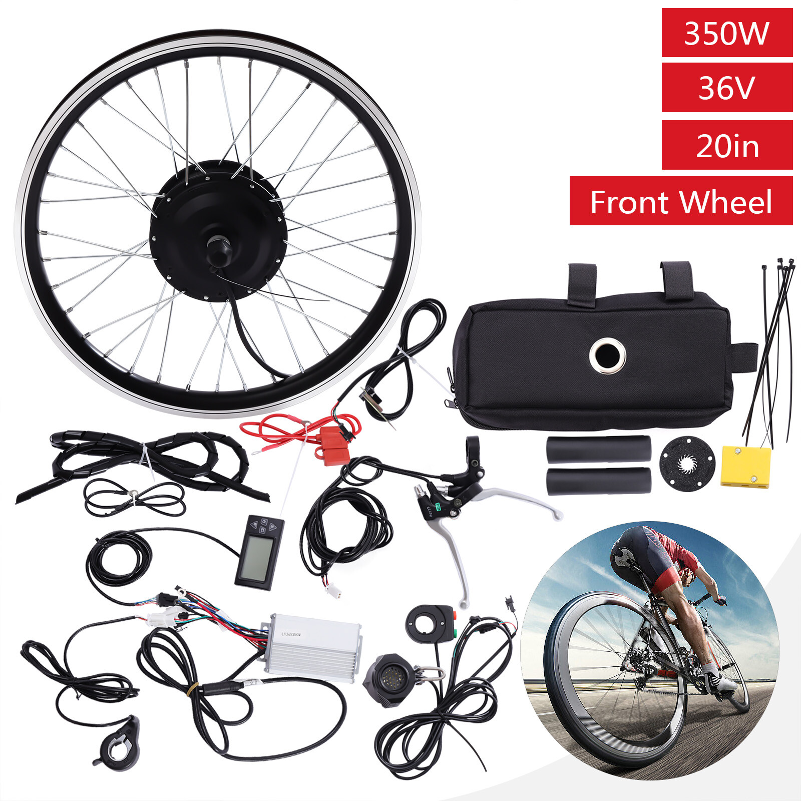 20 Inch 350W E Bike 36V Front Wheel Electric Bicycle Hub Motor Conversion Kit