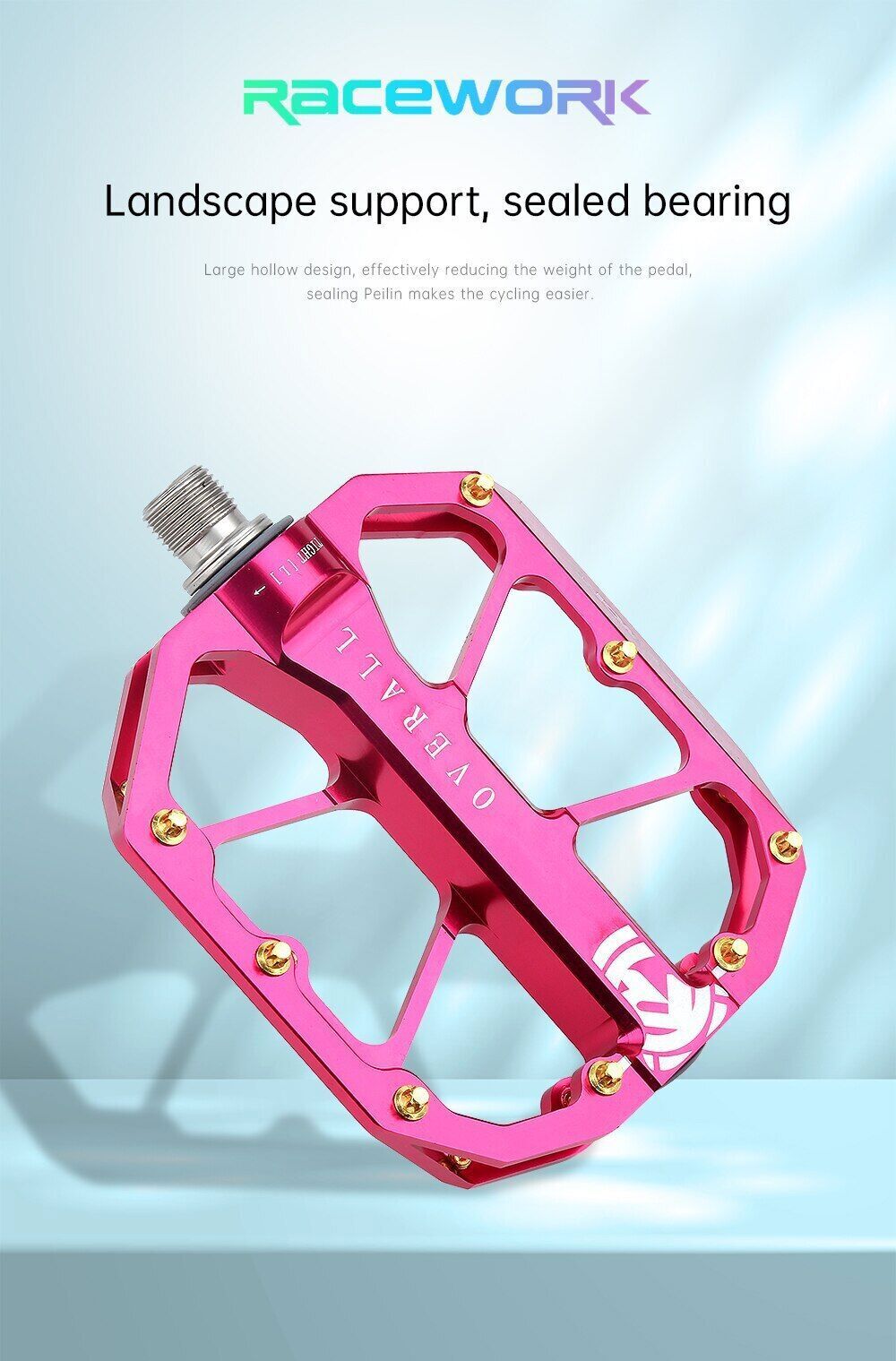 Racework Widen Bicycle Pedals Aluminium 3 Bearings MTB Road Bike 9/16″Pedals