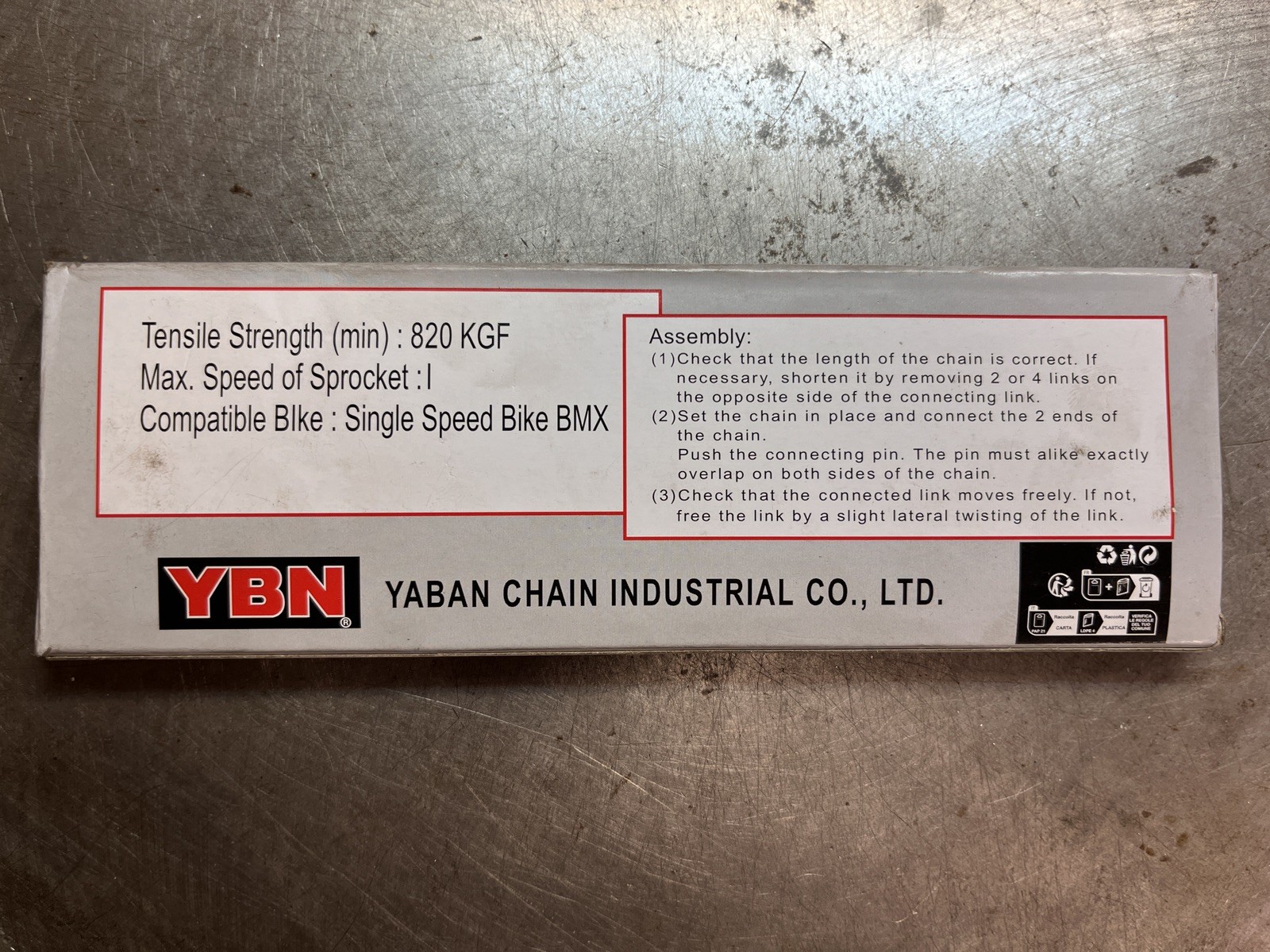 YBN YABAN RAINBOW BICYCLE CRAZY CHAIN 1/2″ X 1/8 X 108 LINKS TRACK FIXIE BMX NEW