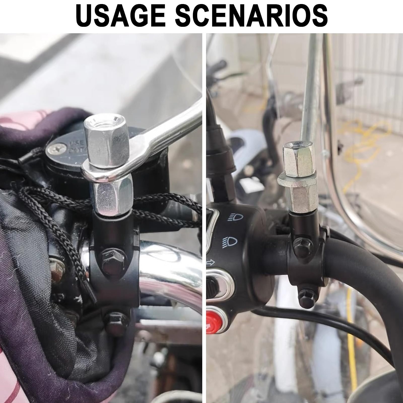 2PCS Aluminum Handlebar Mirror Mount Clamp for Motorcycle & Scooter