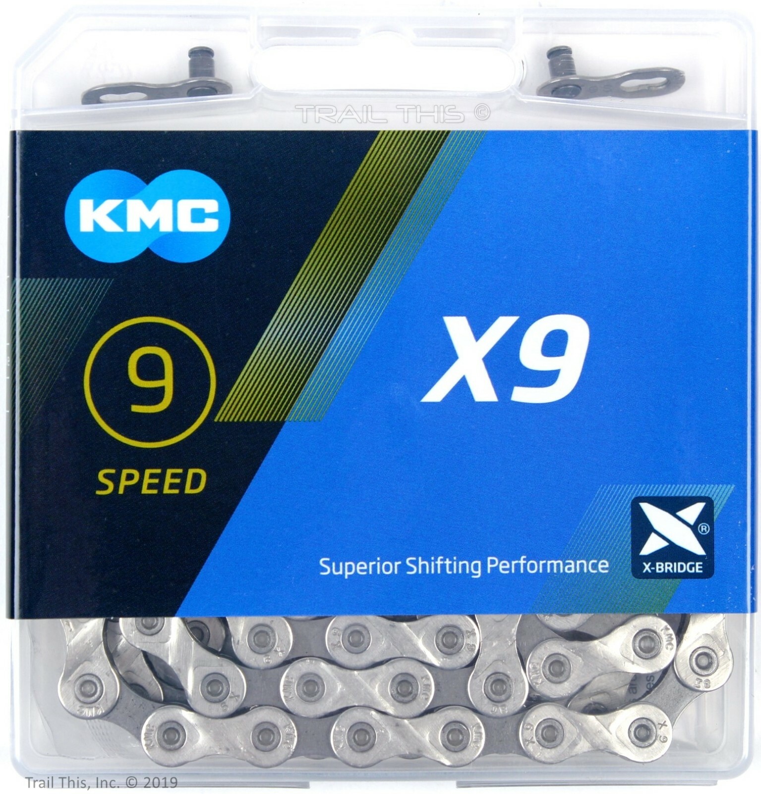 KMC X9 9-Speed Stretch-Proof Bike Chain Road MTB X9.93 fits Shimano SRAM Campy