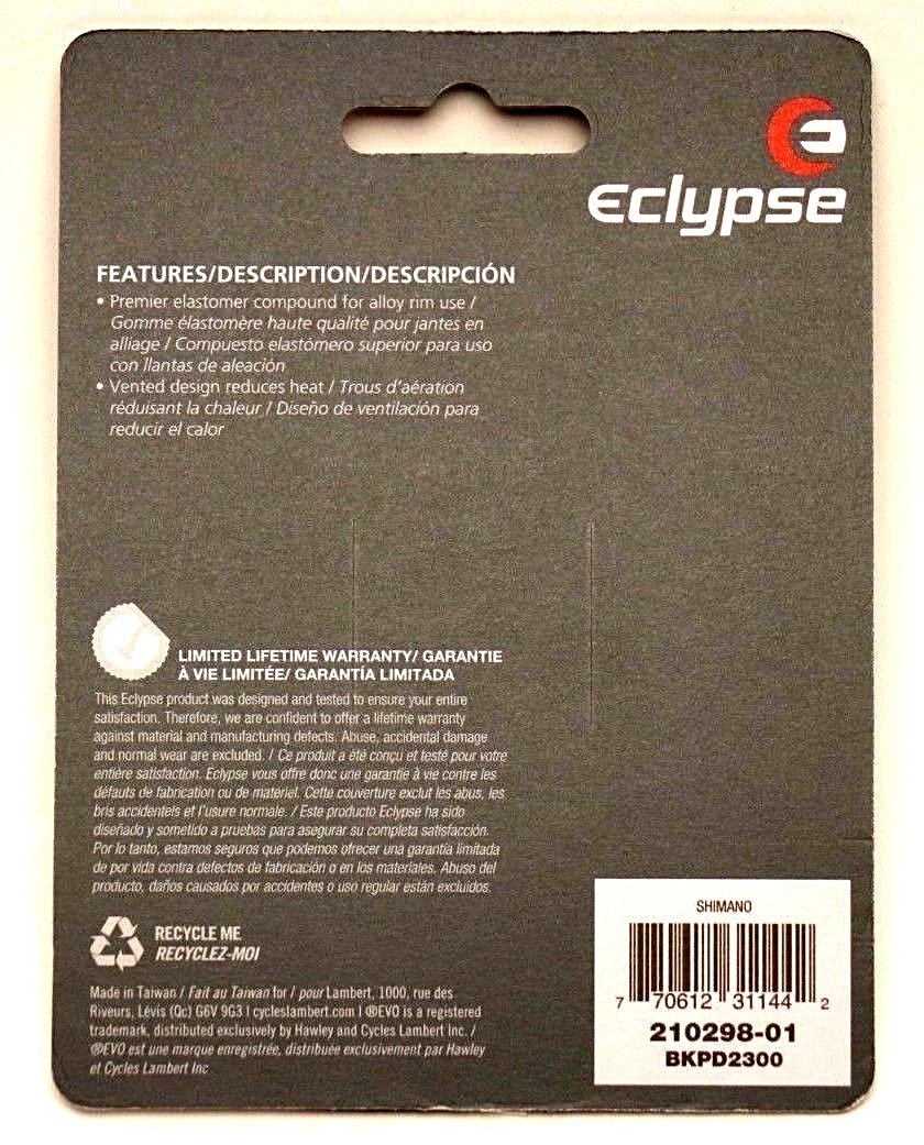 Eclypse Team SL Brake Pad inserts for Shimano / Sram Calipers Alloy rims use