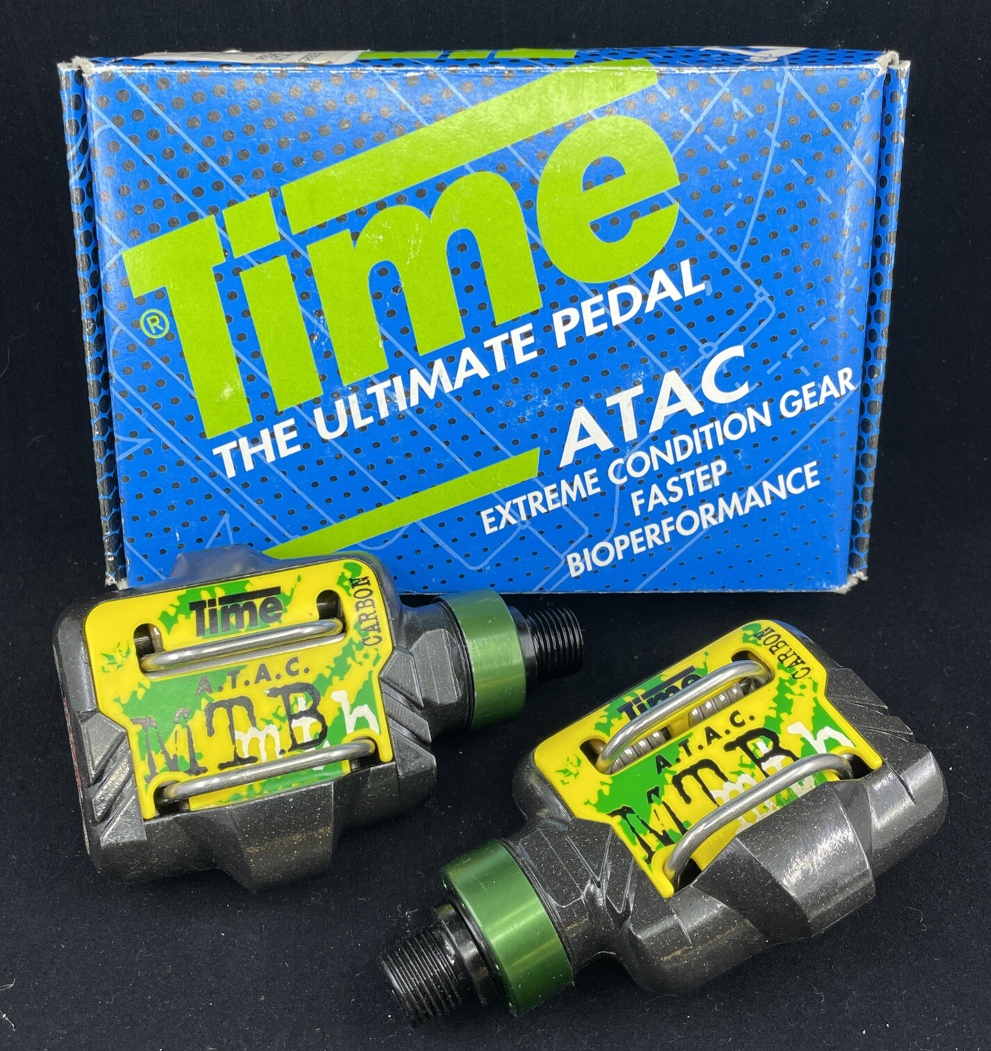 RARE NOS TIME for BIANCHI Limited Edition GREEN ATAC Off-Road Pedals MTB CX