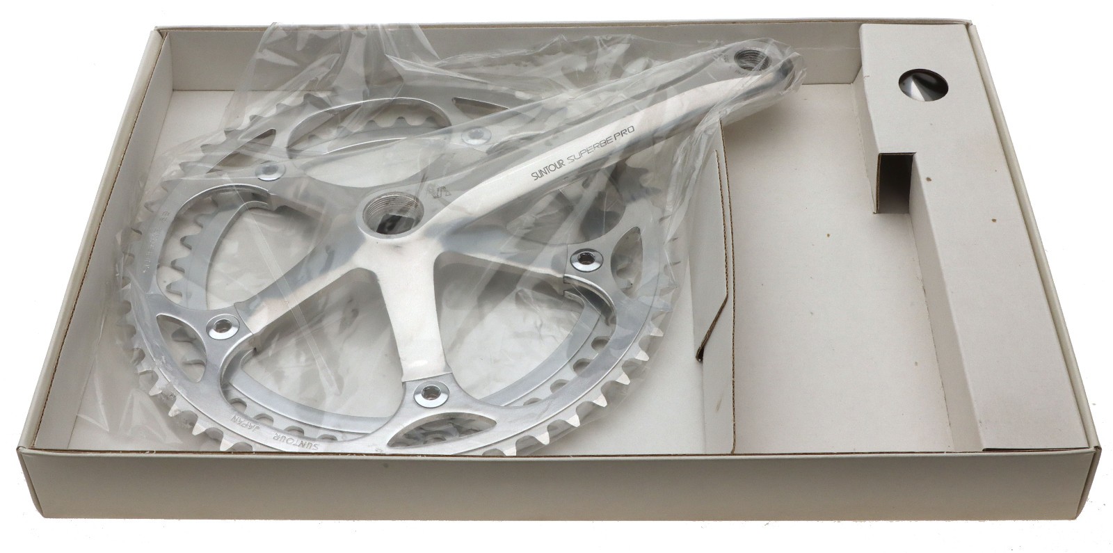 Sun Tour Superbe Pro CW-5000 Crankset 8 Speed 165mm Silver 52/42 NOS NEW