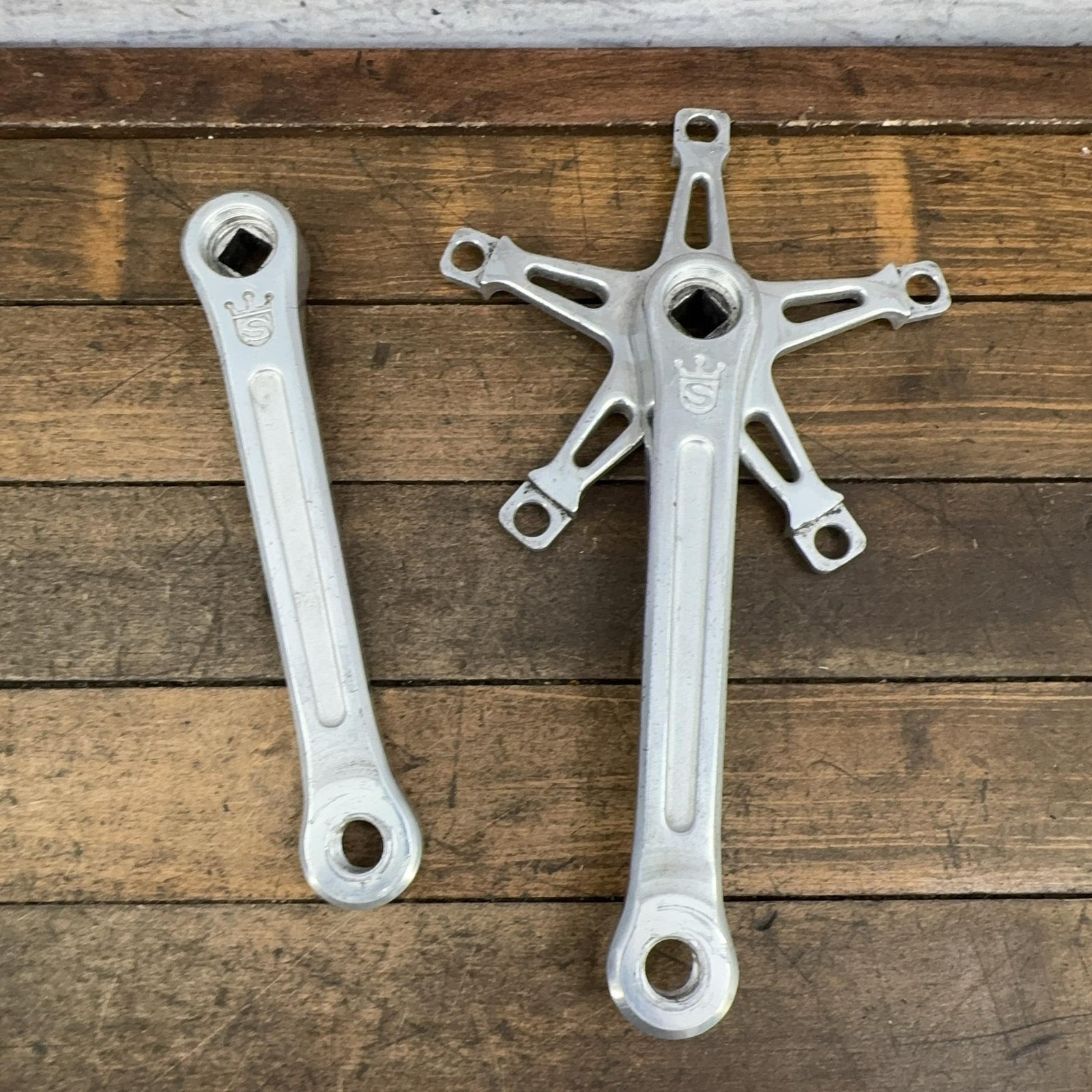 Vintage Sugino Mighty Crank Set 171 Mm 144 BCD S-Crown BMX 70s 80s Alloy Cranks