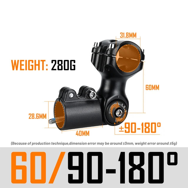 Bicycle Adjustable Stem 25.4/31.8mm Riser Bicycle Handle 60 / 80 / 93 / 100mm