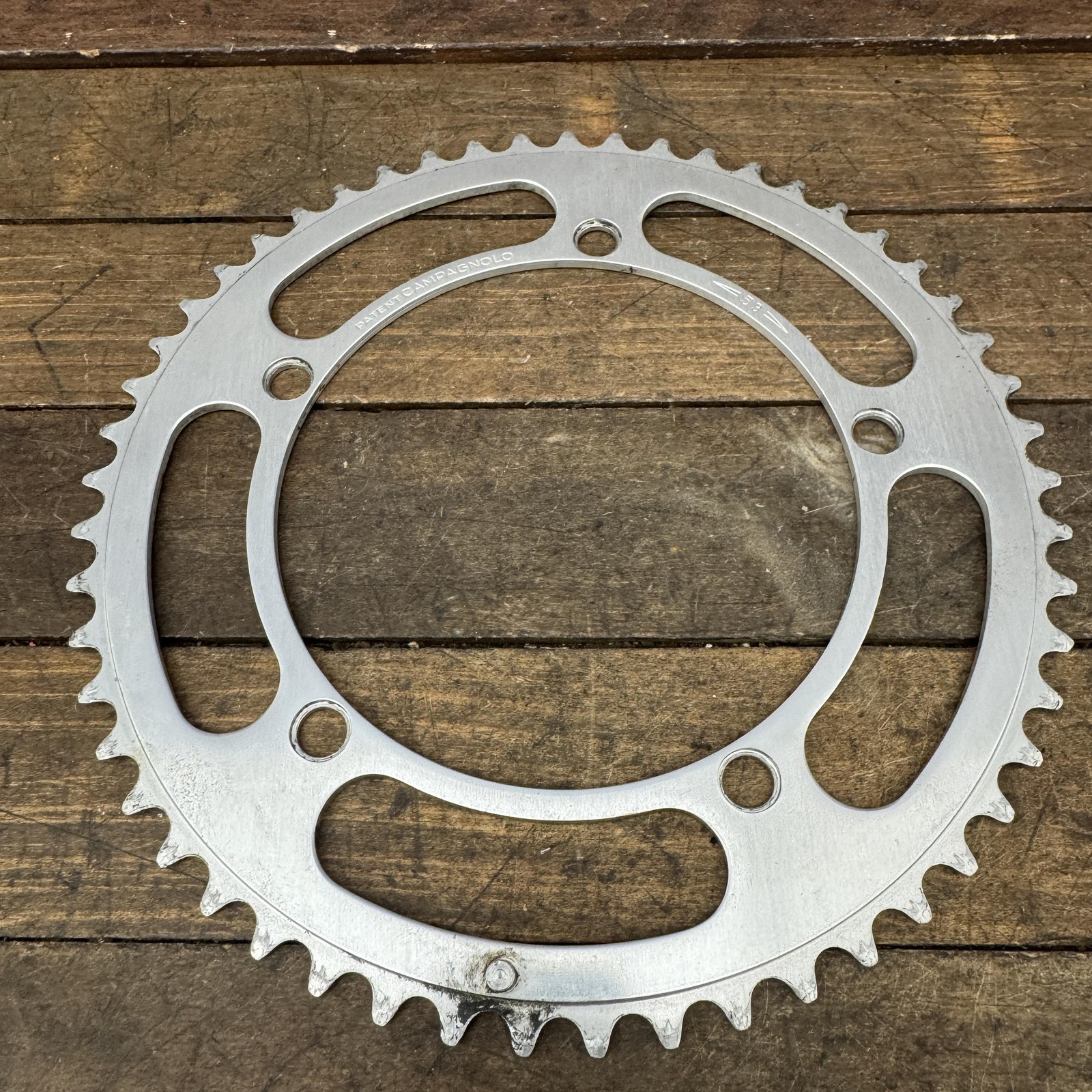 Vintage Campagnolo 53T Chainring 144 BCD 5-Bolt Road Bike Track Silver Crank