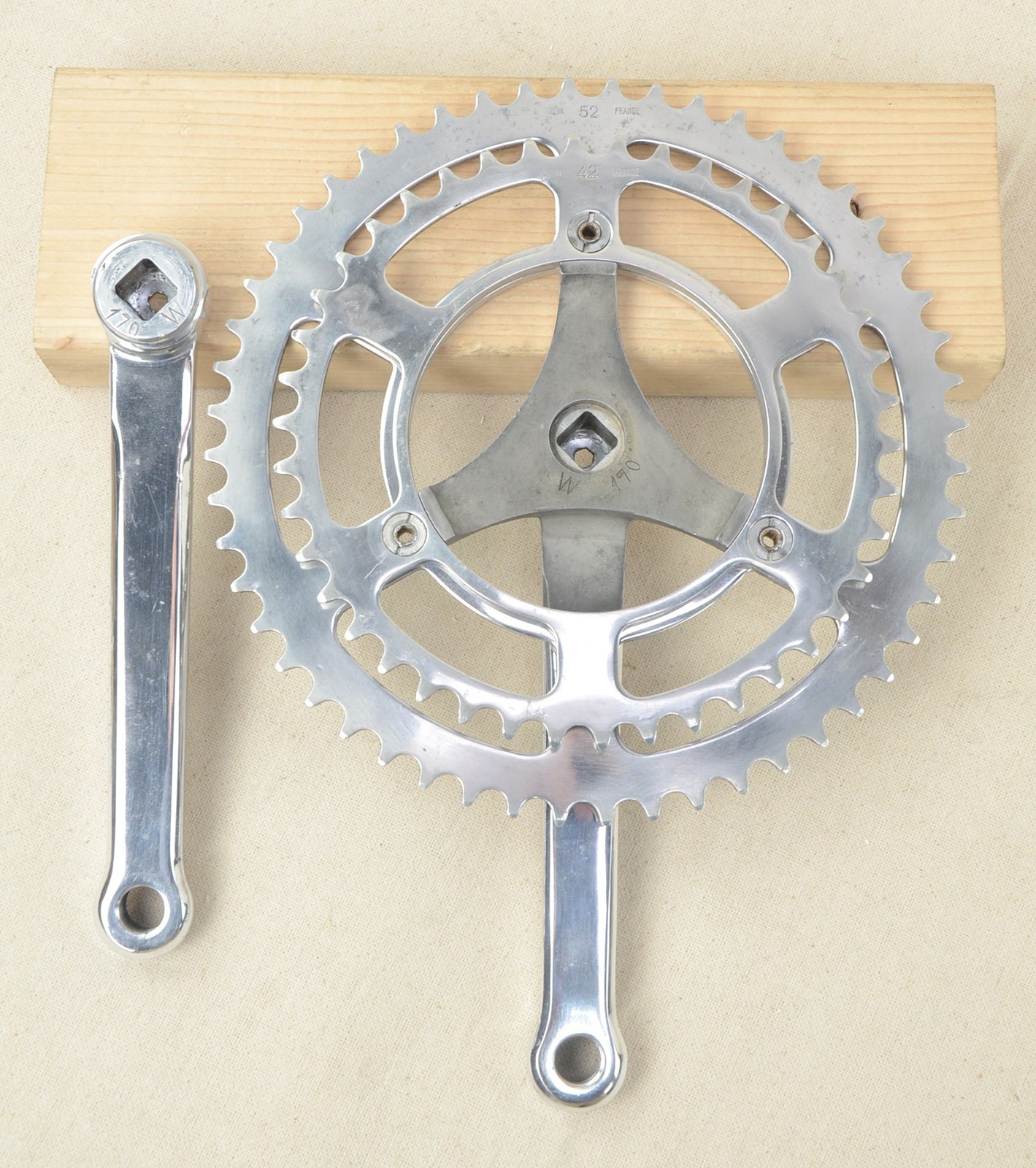 Specialites TA Professional 3 Arm Crankset 170mm Double 52/42t Vintage 1970’s