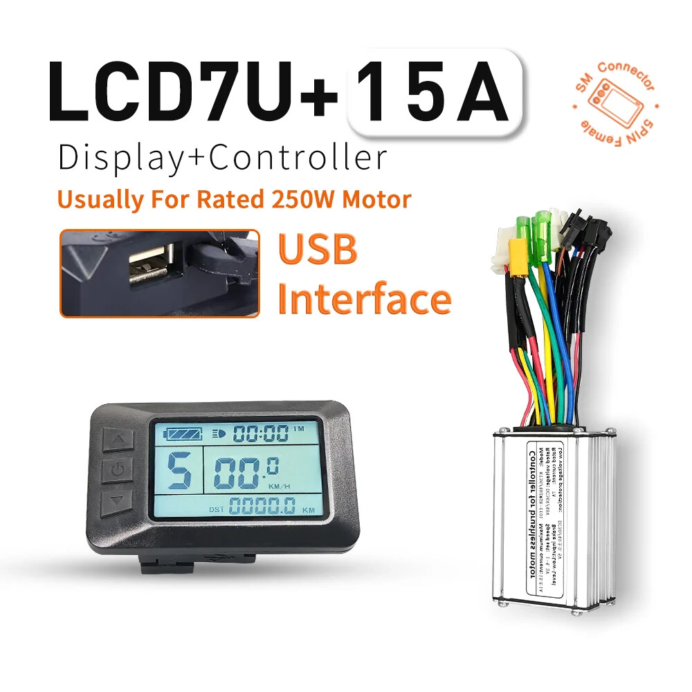 E-bike 15A 17A 22A 250W-500W Controller and 36V/48V LCD3U LCD7U LCD8HU Display