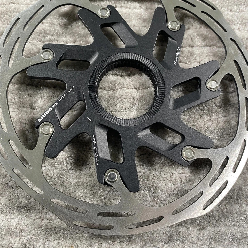 SRAM Paceline X Disc Brake Rotor 160mm Center Lock Silver Black MTB Road Bike