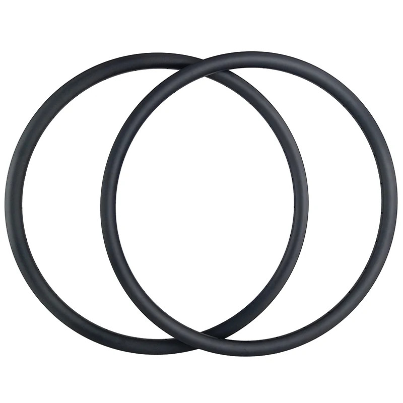 700C Gravel Road Bike Tubeless Carbon Rims 27*30mm UD 3K Matte Glossy Rings 2pcs
