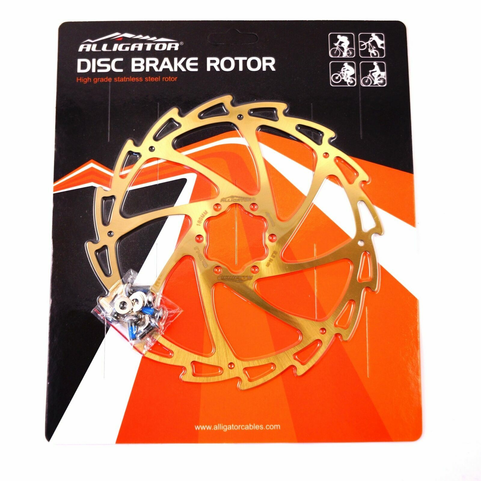 ALLIGATOR Light Weight Wind Cutter Disc Brake Rotor – Titanium 140/160/180/203mm