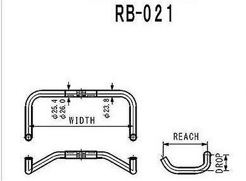 Nitto RB-021 Pursuit Bullhorn Drop Bike Handlebar Black / Silver 420mm TimeTrial