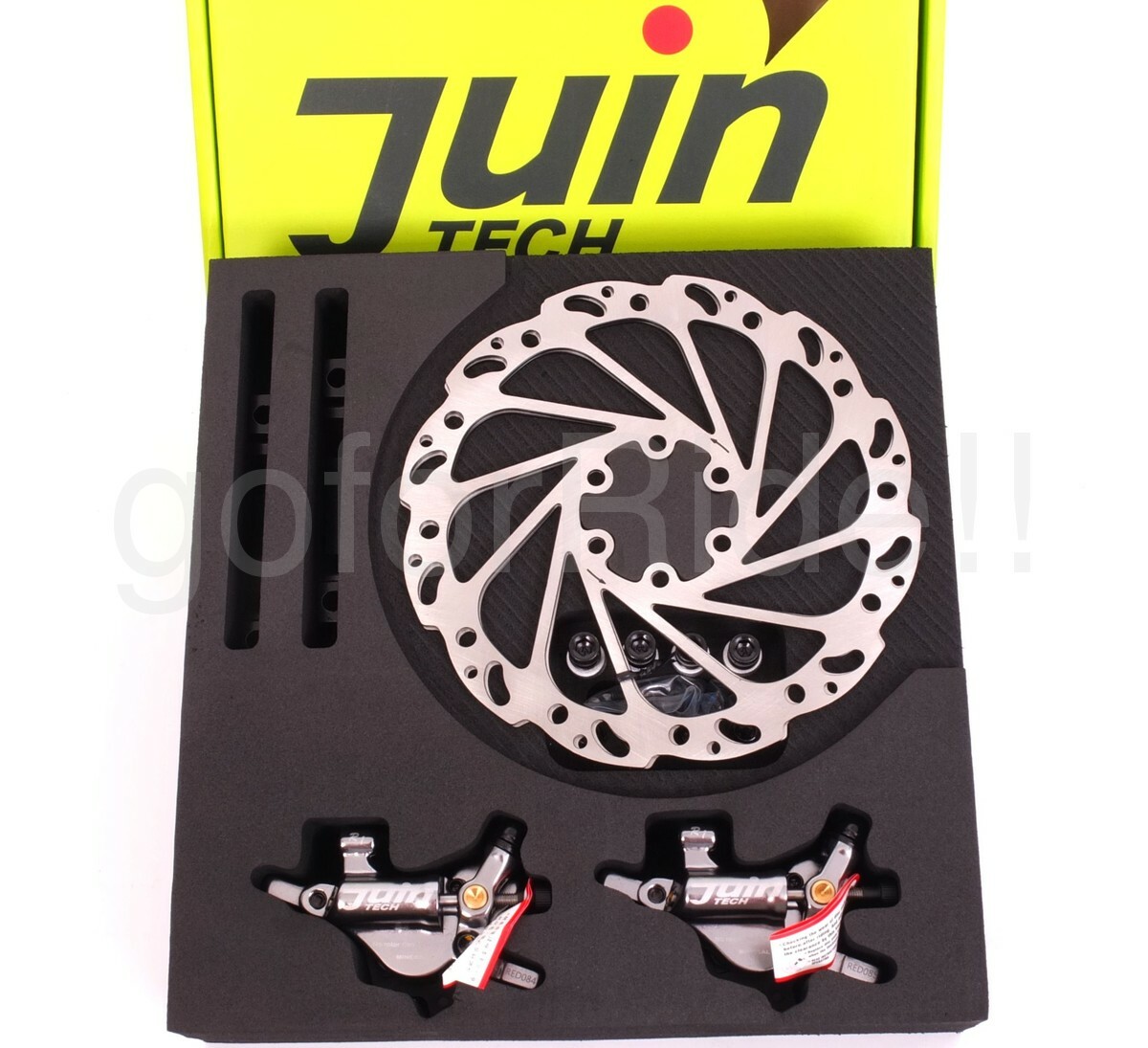 Juin Tech R1 Hydraulic Road/CX Bike Disc BrakeSet Dual Side Front+Rear Gray