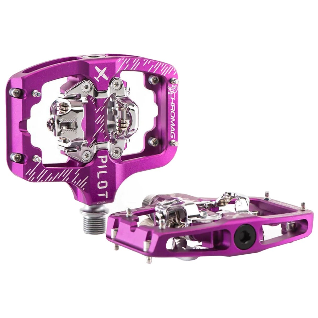 Chromag Pilot SPD Dual Sided Clipless MTB Mountain Bike Pedals Purple