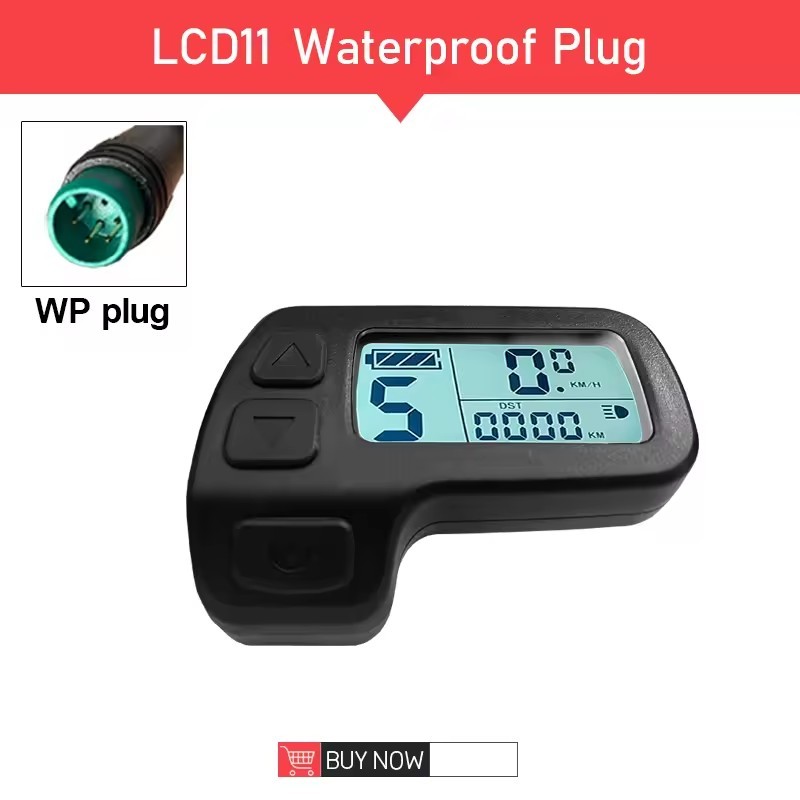 E-Bike 24V/36V/48V 5pin KT-LCD11 Display Power Speed Meter Control Panel WP Plug