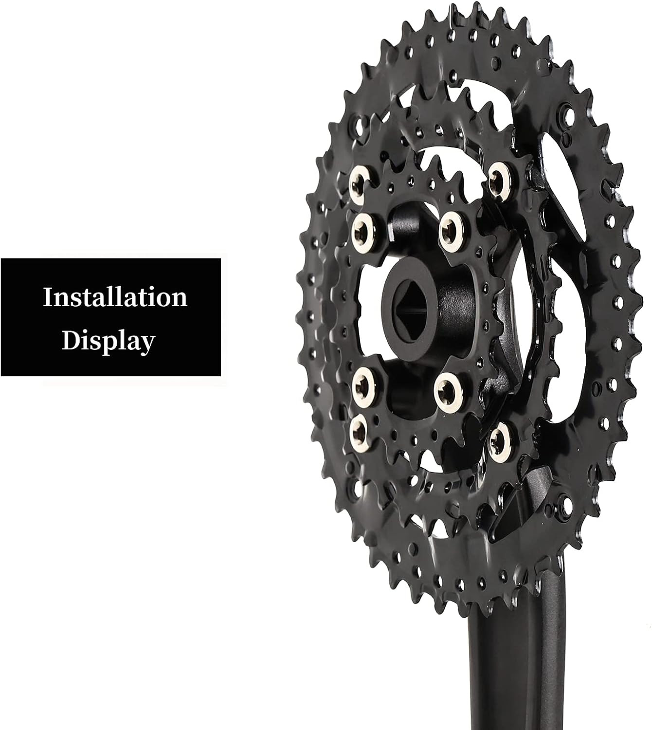 64/104 BCD Bike Chainring Set with Pin, Steel CNC Alloy Double/Triple MTB Chainr